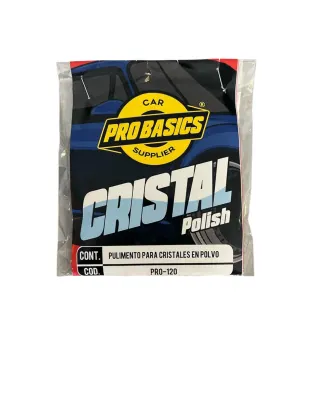 Probasics, Cristal Polish , pulimento en polvo para pulir cristales, elimina marca de agua, polvo 100 grms