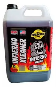 Infierno Kleaner, 5  litros, limpiador de rines, llantas, calipers, neutro