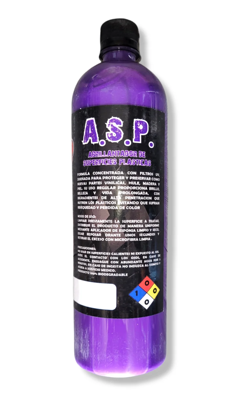 La Maldad, A.S.P. Abrillantador y protector para plásticos base agua, 1 lt