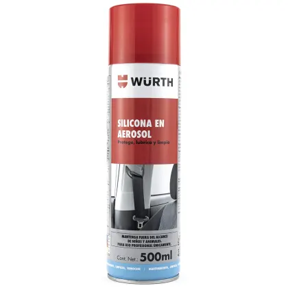 WÜRTH, Silicona en Aerosol, Protege, lubirca y limpia, 500ml