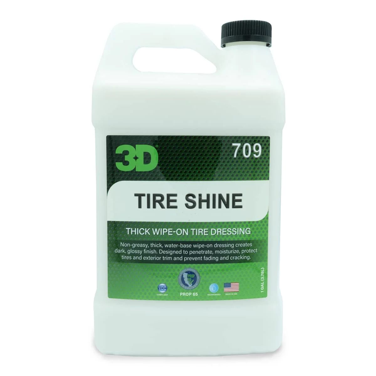 3D, Tire Shine, Acondicionador de plásticos base agua, Universal Dressing, Galon 