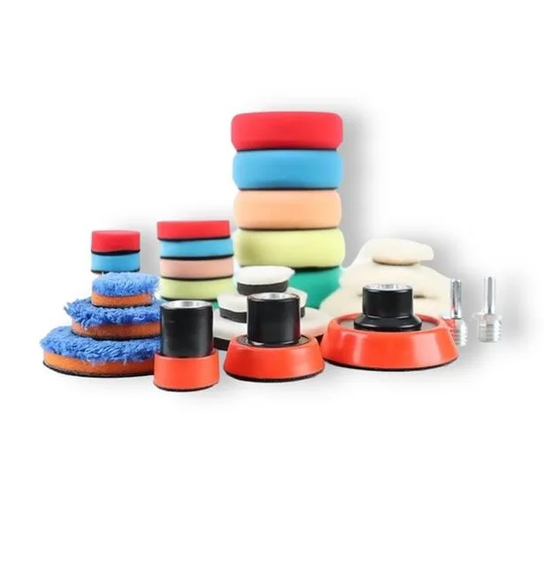 Kit Esponjas Y Base Para Pulir Con Taladro O Pulidora de 1, 2 y 3 pulgadas, 29pz