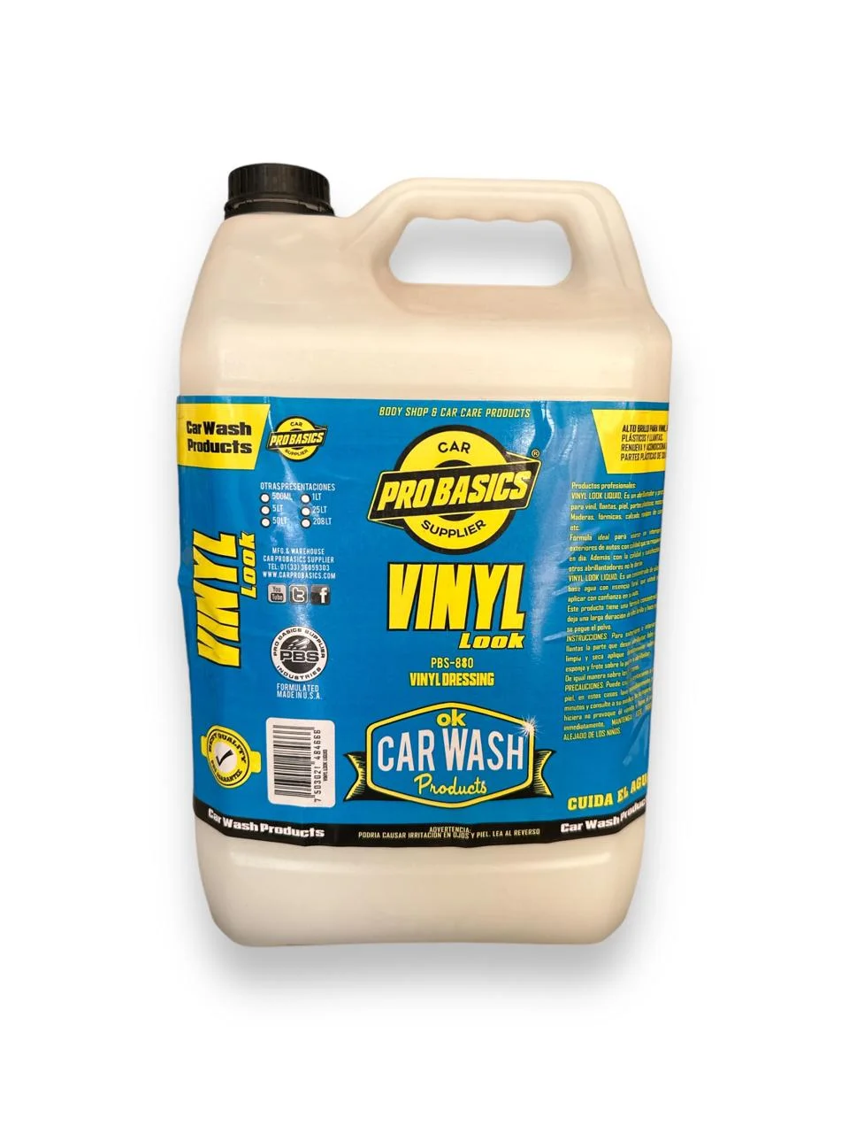 Probasics, Vinil Look abrillantador y protector para vinil 5 Lts.