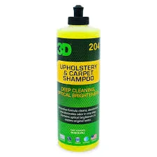3D UPHOLSTERY & CARPET SHAMPOO Shampoo para lavado de tapicerias, alfombras, 16oz.