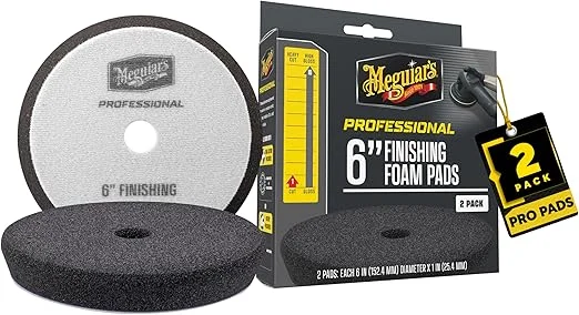 Meguiar's Pads de Espuma de Acabado 6" - M6FFP2 - Profesional para Mayor Brillo y Protección